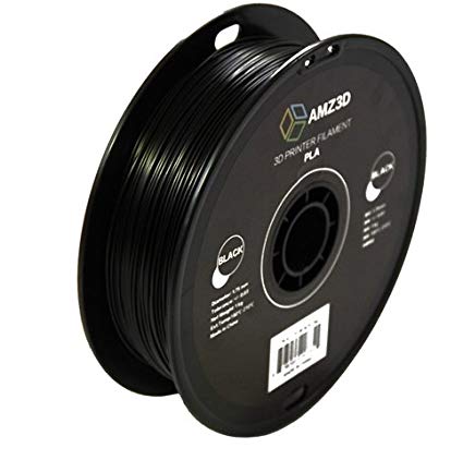 1.75mm Black PLA 3D Printer Filament - 1kg Spool (2.2 lbs) - Dimensional Accuracy  /- 0.03mm