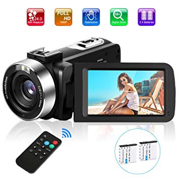 Video Camera WiFi Camcorder Comkes Full HD 1080P 30FPS Vlogging Camera 24MP 16X Digital Zoom 3.0 Inch LCD Touch Screen IR Night Vision with External Microphone and Remote Control (Color3)