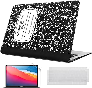 Fintie Case for MacBook Air 13 Inch A2337 (M1) / A2179 / A1932 (2021 2020 2019 2018 Release) - Snap On Hard Shell Cover with 2 Keyboard Skin Covers, 1 Screen Protector, Composition Book