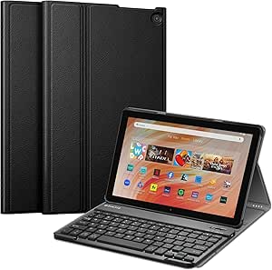 Fintie Keyboard Case for All-New Amazon Fire HD 10 Tablet (13th Generation, 2023 Release), Slim Lightweight Cover with Detachable Bluetooth Keyboard, Black