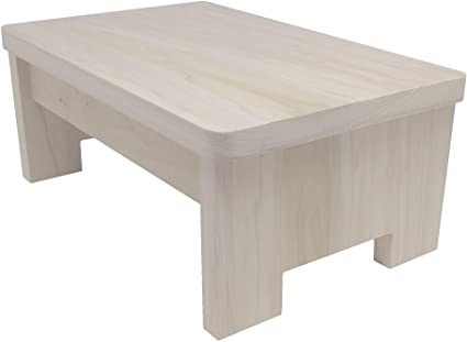 HollandCraft - 6 Inch Wooden Foot Stool - Unfinished - Hidden Wood Dowels (No Screws, Staples or Nails)