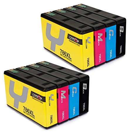 CMTOP 2Set Remanufactured 786 786XL Ink Cartridges High Yield, (2 Black 2 Cyan 2 Magenta 2 Yellow) for WorkForce Pro WF-5110 WF-5190 WF-5690 WF-4640 WF-4630 WF-5620 Printer