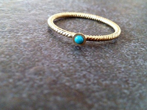 Bezel ring - Rope Ring - Tuorquise Ring - Gold Ring - Stackable Ring - ALL birthstone Ring - Thiny ring - Simple Ring - Slim Ring
