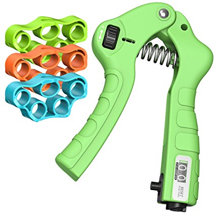 Hand Grip Strengthener With Finger Stretcher Resistance Bands Hand Extensor Exerciser Finger Strength Grips Trainer Gripper Set For Hand Arthritis Carpal Tunnel Exercise Guitar Rock Climbing