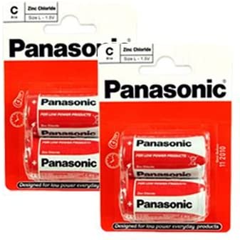 Panasonic R14RZ-2BP Zinc Chloride C Size Battery - 2 Packs