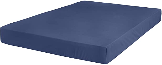 AmazonBasics Ultra-Soft Cotton Fitted Sheet - King, Midnight Blue