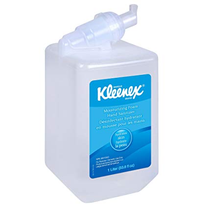 Kleenex Moisturizing Foam Hand Sanitizer (91560), Clear, Fresh Scent, 1.0 L, 6 Units/Case