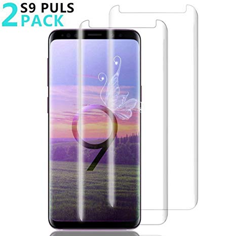 Galaxy S9 Plus Screen Protector,EcoPestuGo [2 Pack] [Anti-Scratch] [High Definition] [Bubble Free] [Anti-Fingerprint] Tempered Glass Screen Protector for Samsung Galaxy S9 Plus