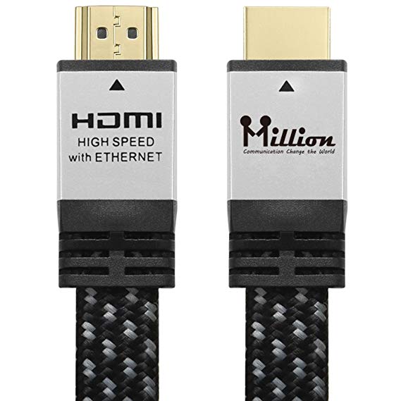 Million High Speed Ultra HDMI Cable 15 Feet (4.6m) with Ethernet - HDMI 2.0 Professional Support 4K 3D 2160P 1440P - Audio Return Channel (ARC),Silver Case
