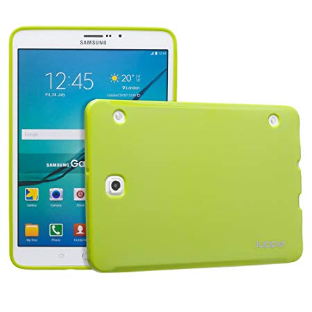 Juppa® Samsung Galaxy Tab S2 8.0 Inch SM-T710 SM-T715 Ultra Slim Fit TPU Rubber Gel Case Cover with Screen Protector, Micro Fibre Cloth & Application Card (Green)