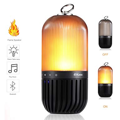 DiKaou Portable Flame Speaker, Night Light Bluetooth Speakers&Table Lamp , Outdoor Wireless Speaker with Enhanced Bass,Flashlight Camping Speaker with Hook, Gift for Men Women Teens kids