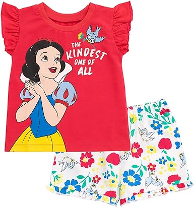 Disney Princess T-Shirt and French Terry Shorts Outfit Set Infant to Big Kid