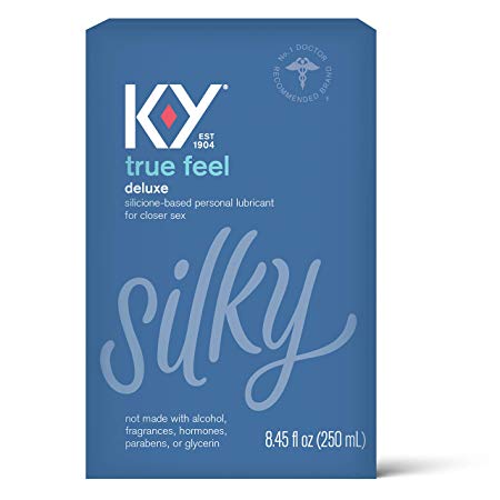 K-Y True Feel Premium Silicone Lubricant Safe to use With Latex Condoms, Devices, Sex Toys and Vibrators, 8.45 oz