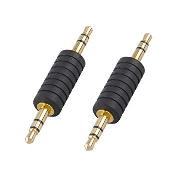 CableCreation 2 Pack 3.5mm 1/8’’ Stereo Jack to 3.5mm Audio Male to Male Adapter Connectors Gold Plated for Bluetooth receiver