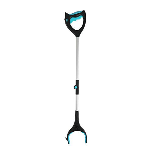 Grabs It, GooKit Grabs Where You Can't Reach New Litter Picker Trash Garbage Garden Long Extender Lift Up to 5 lbs LED light, built in Magnet and Jewelry Hook