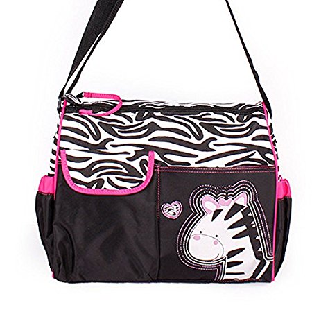 Tofern Multifunctional Mummy Handbag Baby Diaper Nappy Changing Bag, Pink-Zebra
