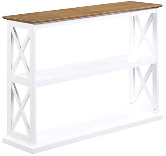 Convenience Concepts Oxford Deluxe 3-Tier Console Table, Driftwood/White