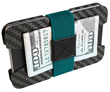 FIDELO Minimalist Wallets for Men - Slim Cash, ID & Credit Card Holder - Light Weight Front Pocket Mens Wallet - Includes 4 Money Clip Bands