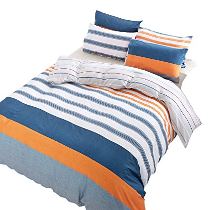 uxcell Duvet Cover Sets, 100% Cotton Duvet Covers 3 Piece Bedding Sets, Pillowcases, Twin Size, # 3