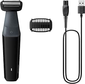 Philips Bodygroom Series 3000 - tondeuse corps et entrejambe étanche, rasage de près confortable, pour toutes les zones du corps, 50 min. Autonomie, modèle BG3017/01