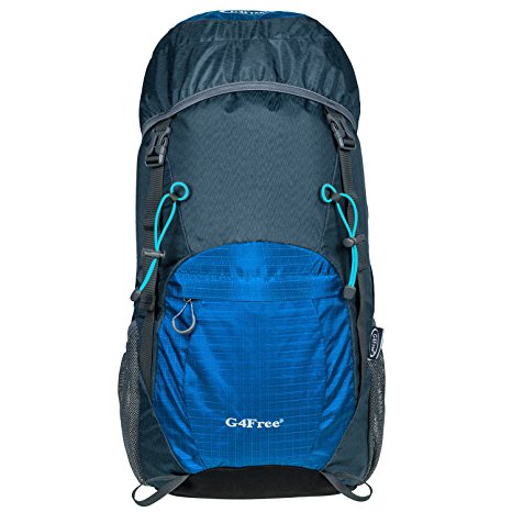 G4Free 40L Ultra Lightweight Tear & Water Resistant Foldable Travel Hiking Trekking Backpack (E-Dodger Blue)