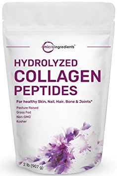 Premium Pure Collagen Peptides Powder, 2 lb (32 Ounce), Grass-Fed, Pasture-Raised, Non-GMO, Gluten-Free, Kosher