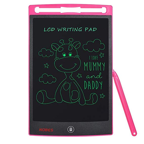 NOBES Newest LCD Writing Tablet 8.5 inch (Upgrade Brightness), Electronic Writing Doodle Pad Digital Drawing Board eWriter,As Office Whiteboard Bulletin Board Memo note,Educational Toy for Kids (Pink)