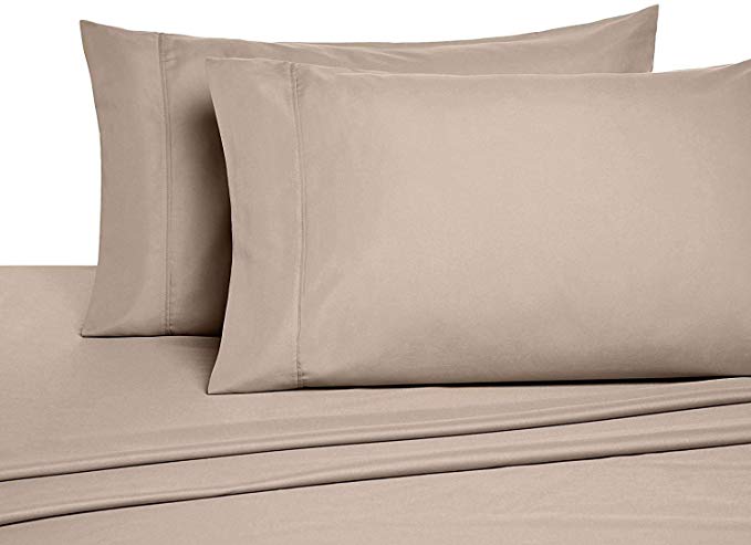 4 PC Bedding Sheet Set 6-10" Deep Pocket 400 TC 100% Cotton for RV- Trucks, Campers, Airstream, Bus, Boat and motorhomes Easy to fit in RV-Mattress Taupe Solid (38 x 75) RV Twin