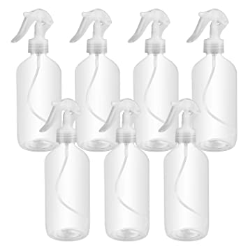 Plastic spray Bottle 16oz/500ml,Woaiwo-q Soap Dispenser Empty Shampoo Dispenser Bottles for Cleaning Solutions,Hair,Oils,(7 pack,clear)