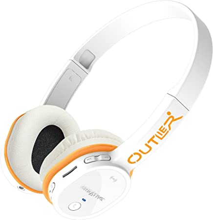 Creative Outlier Wireless Bluetooth On-ear Headphones with Integrated microSD MP3 Player (White)