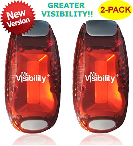 LED Safety Light 2-Pack | Clip On Strobe Flashing Running Lights For Runners, Night Walking, Dogs, Bike | The Brighter High Visibility Reflective Gear for Cycling Accesories, Dog Collar, Vest, Kids