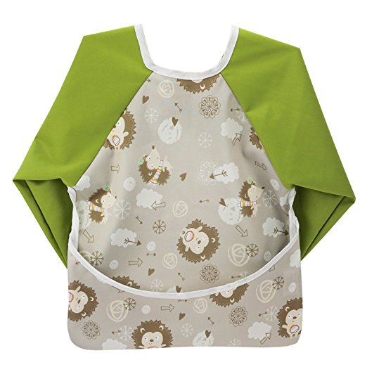 Hi Sprout Toddler Baby Waterproof Sleeved Bib, Bib with Sleeves&Pocket, 6-24 Months
