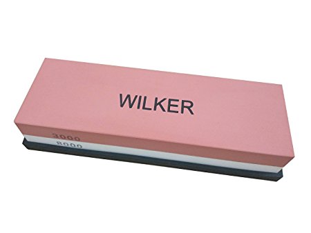Wilker 2-IN-1 Sharpening Stone, 3000/8000 Grit (Coarse / Fine) Whetstone with Non-Slip Cushion