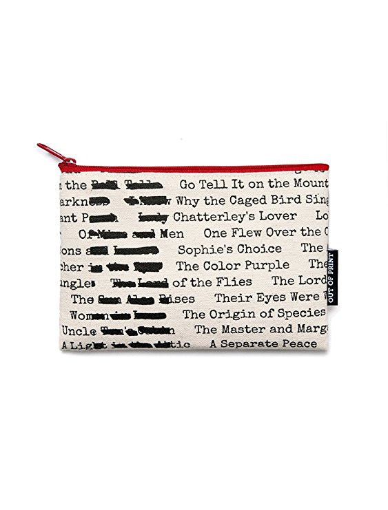 Out of Print Banned Books Pouch Natural