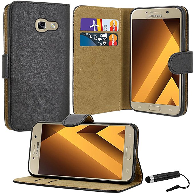 Case Collection Premium Quality Leather Book Style Wallet Flip Case Cover With Credit Card & Money Slots For Samsung Galaxy A5 2017