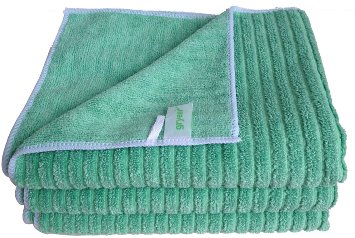 Gryeer Super Absorbant Kitchen Towels - Large and Thick Dish Towels, Microfiber and Bamboo Blend, One Side Ribbed One Side Smooth Bar Mop Tea Towels, 20x30 Inch, Set of 3 - Green