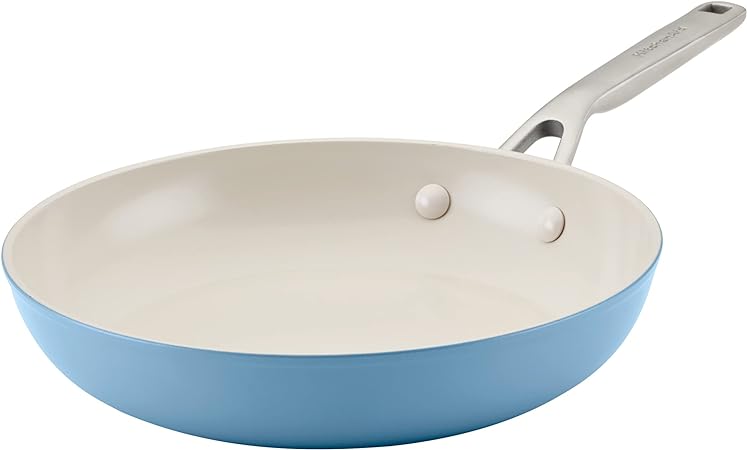 KitchenAid Hard Anodized Ceramic Nonstick Frying Pan/Skillet, 10 Inch, Blue Velvet