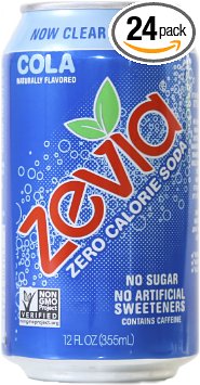 Zevia Zero Calorie Soda, Cola, Naturally Sweetened, (Pack of 24)