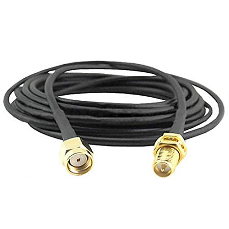 HDE Durable Reverse Polarity -SMA Wifi WAN / LAN Router Antenna Extension Cable - 10ft 3M