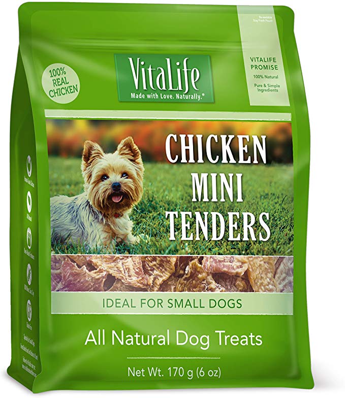 VitaLife Jerky Dog Treats - All Natural, Chicken Mini Tenders, 170g