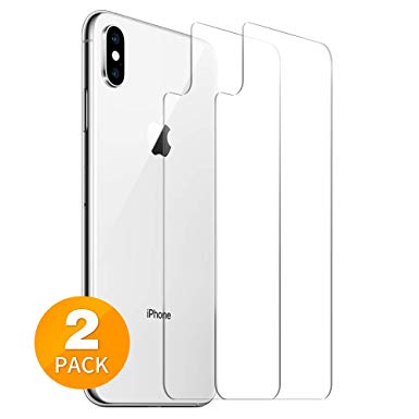 Tensea Back Screen Protector for Apple iPhone Xs Max 6.5 inch Rear Back Tempered Glass Firm, Anti-Scratch, Anti-Fingerprint, Case Friendly, Ultra Thin, HD Clear, 2 Pack