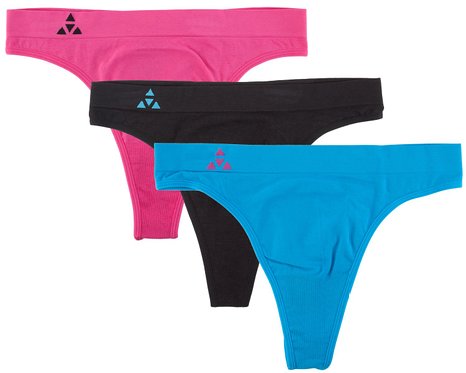 Balanced Tech Women's Seamless Thong Panties 3-Pack - Assorted Colors