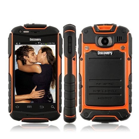 Discovery V5  3G Unlocked Smartphone Dual Card Dual Core Android 4.2.2 Shockproof Dustproof Outdoor Cell Phone Multi Languages Supported (Orange)