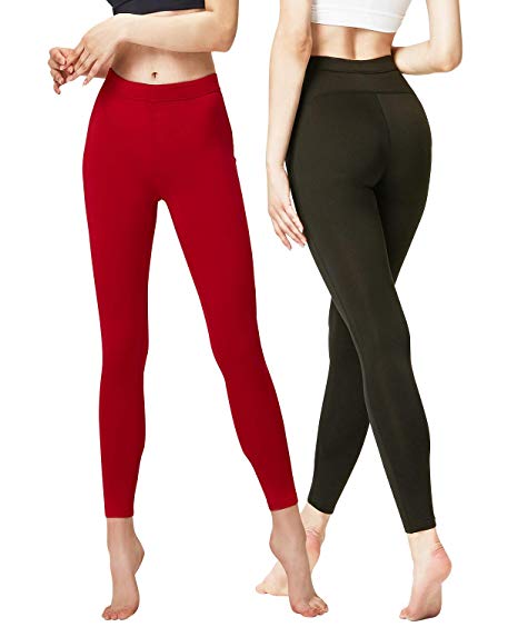 DEVOPS Women's 2 Pack Thermal Heat-Chain Compression Baselayer Long Johns Pants