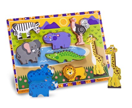 Melissa & Doug Deluxe Wooden Safari Chunky Puzzle