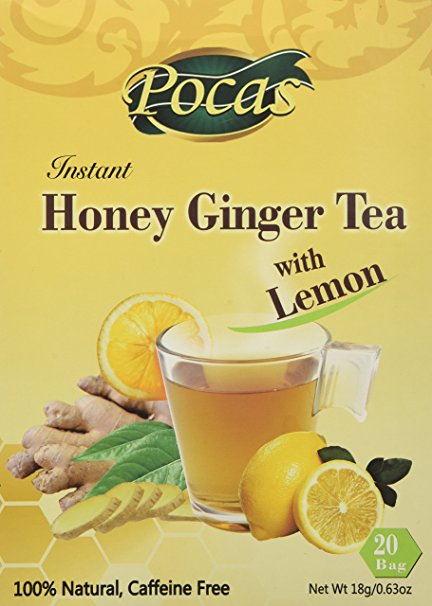 Pocas Instant Honey Ginger Tea with LEMON Caffiene Free 18g/0.63oz x 20bags