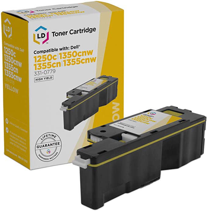 LD Compatible Toner Cartridge Replacement for Dell 331-0779 WM2JC High Yield (Yellow)