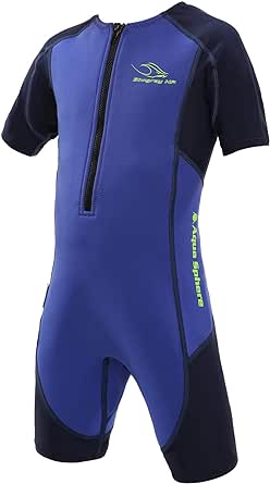 Aquasphere Stingray Short Sleeve Unisex Kids Wetsuit - 100% UV Protection, Long Lasting Quality Neoprene, Washer Dryer Safe, Warm Comfortable Fit for Diving Swimming Surfing - Boys & Girls