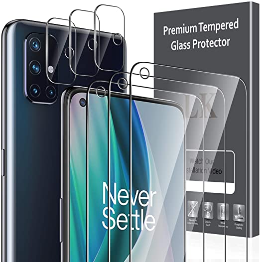 6 Pack LK 3 Pack Screen Protector   3 Pack Camera Lens Protector Compatible with OnePlus Nord N10, Tempered Glass,HD Ultra-Thin,