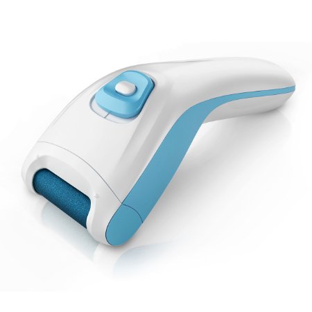 PurePedi Electronic Callus Remover - Premium Cordless Sole Buffing System - Includes 1 Coarse Roller 1 Fine Roller Protective Cover and Cleaner Brush